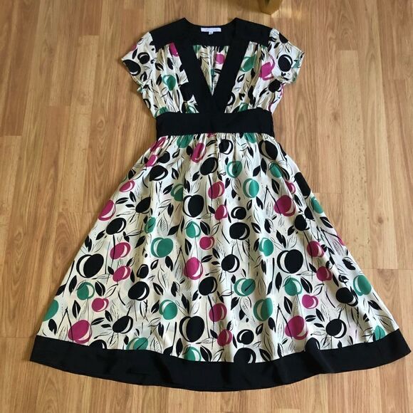 Corey Lynn Calter Anthropologie Multicolored Floral Print Silk Dress - Picture 3 of 8